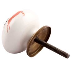 Brick Red Running Rein Deer Pattern Ceramic Drawer Knob