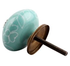 Sea Green Leaf Ceramic Dresser Knob Online