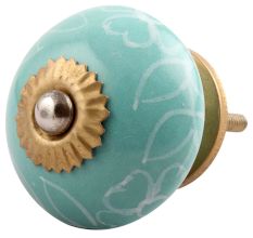 Sea Green Leaf Ceramic Dresser Knob Online