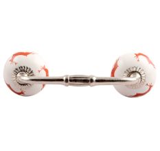 Brick Red Running Rein Deer Pattern Ceramic Bridge Handle