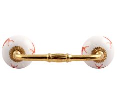 Peach Standing Rein Deer Pattern Ceramic Bridge Handle