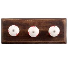 Red Standing Rein Deer Pattern Ceramic Wooden Hooks