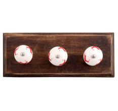 Red Running Rein Deer Pattern Ceramic Wooden Hooks