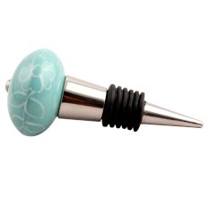Sea Green Leaf Ceramic Wine Stopper
