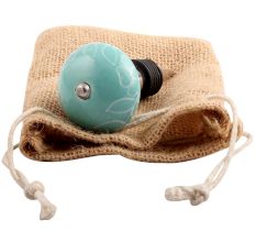 Sea Green Leaf Ceramic Wine Stopper