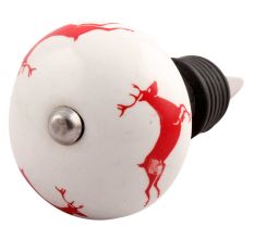 Red Runing  Rein Deer Pattern Ceramic Wine Stopper
