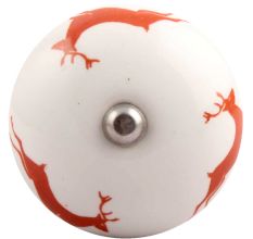 Brick Red Runing Rein Deer Pattern Ceramic Wine Stopper