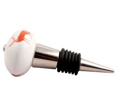 Peach Standing Rein Deer Pattern Ceramic Wine Stopper