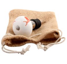 Peach Standing Rein Deer Pattern Ceramic Wine Stopper
