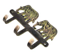 Elephant Design 3 Brass Hooks
