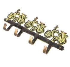 4 Brass Cycle Large Four Wall Hooks