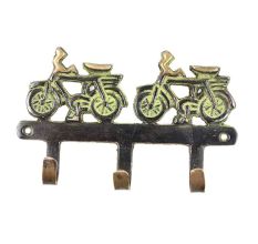 2 Brass Cycle Large Three Wall Hooks