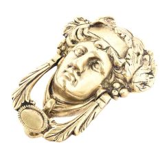 Vintage Brass Womans Head Door Knocker