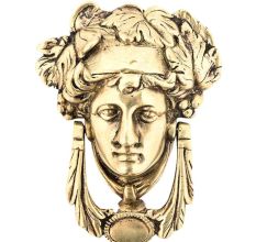 Vintage Brass Womans Head Door Knocker
