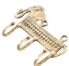 Hand Casted Elephant 3 Brass Hooks