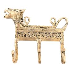 Brass Hooks with Lion Motif