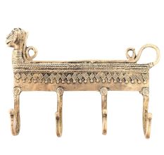 Monkey Tribal 4 Brass Wall Hooks