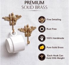 Brass Two Birds Sitting on a Branch Wall Hooks