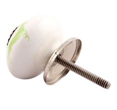 Pea Green Running Rein Deer Pattern Ceramic Cabinet Knob Online 