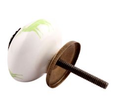Pea Green Standing Rein Deer Pattern Ceramic Cabinet Knob Online 
