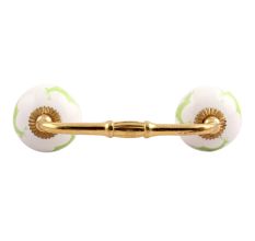 Pea Green Running Rein Deer Pattern Ceramic Bridge Handle
