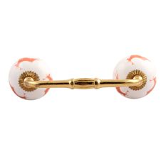 Peach Running Rein Deer Pattern Ceramic Bridge Handle