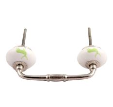 Pea Green Standing Rein Deer Pattern Ceramic Bridge Handle