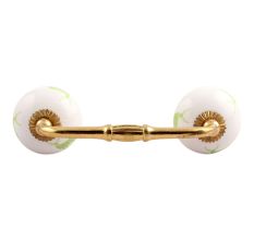 Pea Green Standing Rein Deer Pattern Ceramic Bridge Handle