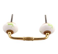 Pea Green Standing Rein Deer Pattern Ceramic Bridge Handle