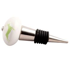 Pea Green Runing Rein Deer Pattern Ceramic Wine Stopper