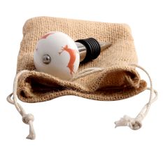 Peach Runing Rein Deer Pattern Ceramic Wine Stopper