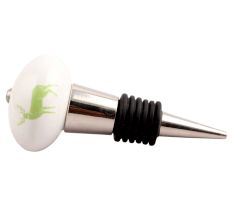 Pea Green Standing Rein Deer Pattern Ceramic Wine Stopper