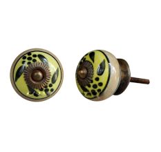 Black Leaf Ceramic Cabinet Knob Online