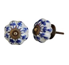 Blue Long Leaf Knob