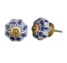Blue Long Leaf Knob