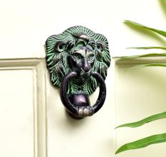 Cast Brass Lion Head Ring Handle Door Knocker