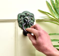 Cast Brass Lion Head Ring Handle Door Knocker