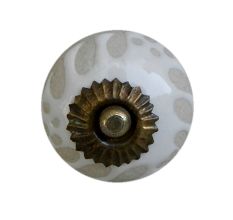 White Etched Ceramic Knob-28