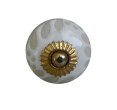 White Etched Ceramic Knob-28