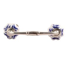 Blue Leaf Medium Ceramic Bridge Handle