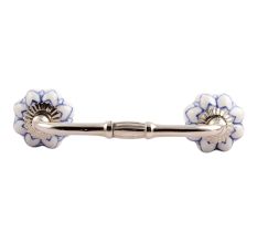 Blue Flower Medium Ceramic Bridge Handle