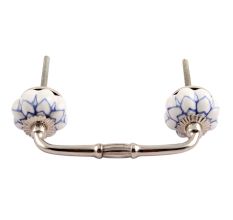 Blue Flower Medium Ceramic Bridge Handle