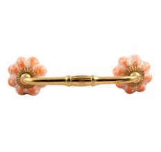 Sprinkled Orange Ceramic Bridge Handle
