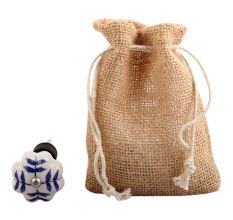 Blue Leaf Medium Ceramic Wine Stopper