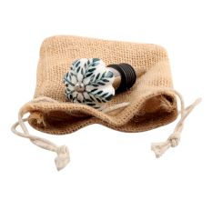 Green Leaf Medium Ceramic Wine Stopper