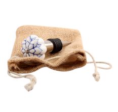Blue Flower Medium Ceramic Wine Stopper
