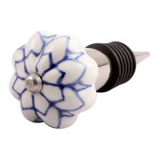 Blue Flower Medium Ceramic Wine Stopper