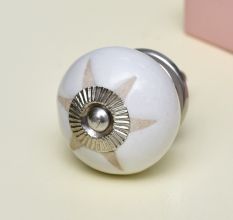 White Etched Ceramic Knob-21