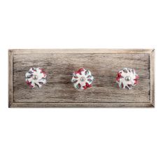 Plumeria Medium Ceramic Wooden Hooks