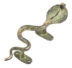 Hand Casted Cobra Brass Door Handles